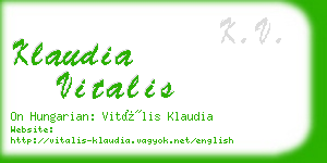 klaudia vitalis business card